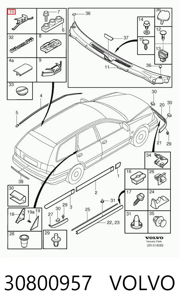 Лобовое стекло 30800957 Volvo