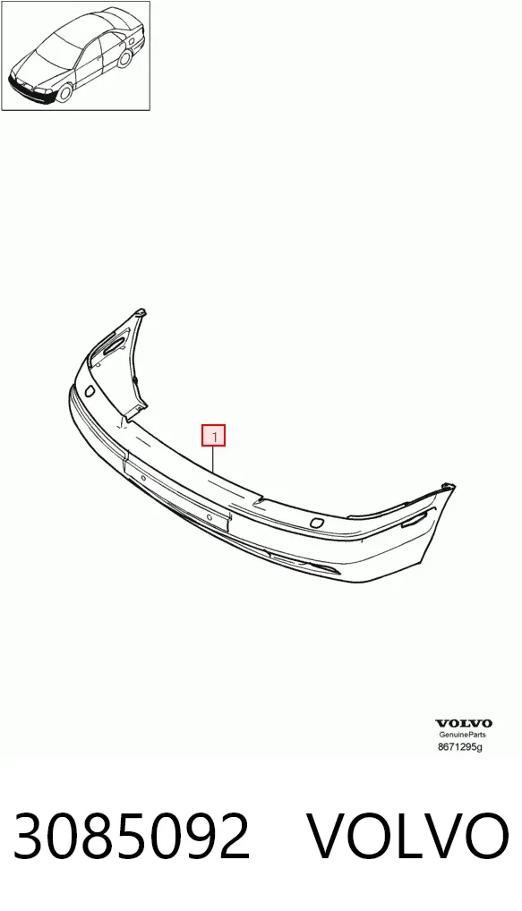 Передний бампер 3085092 Volvo