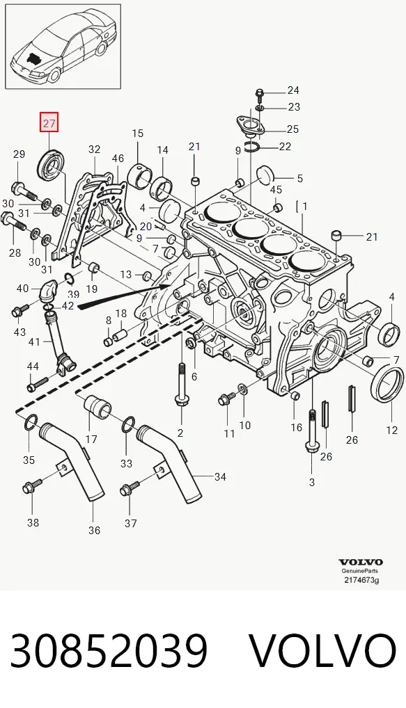 Сальник коленвала Renault 11 5 dr