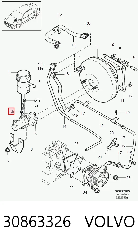 Ремкомплект тормозного цилиндра 30863326 Volvo
