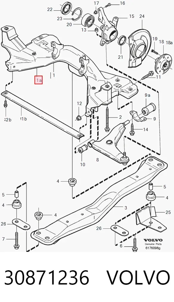 Подрамник передний 30871236 Volvo