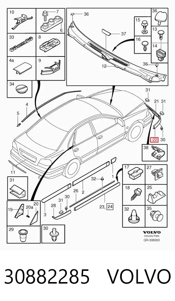 Спойлер переднего бампера правый 30882285 Volvo