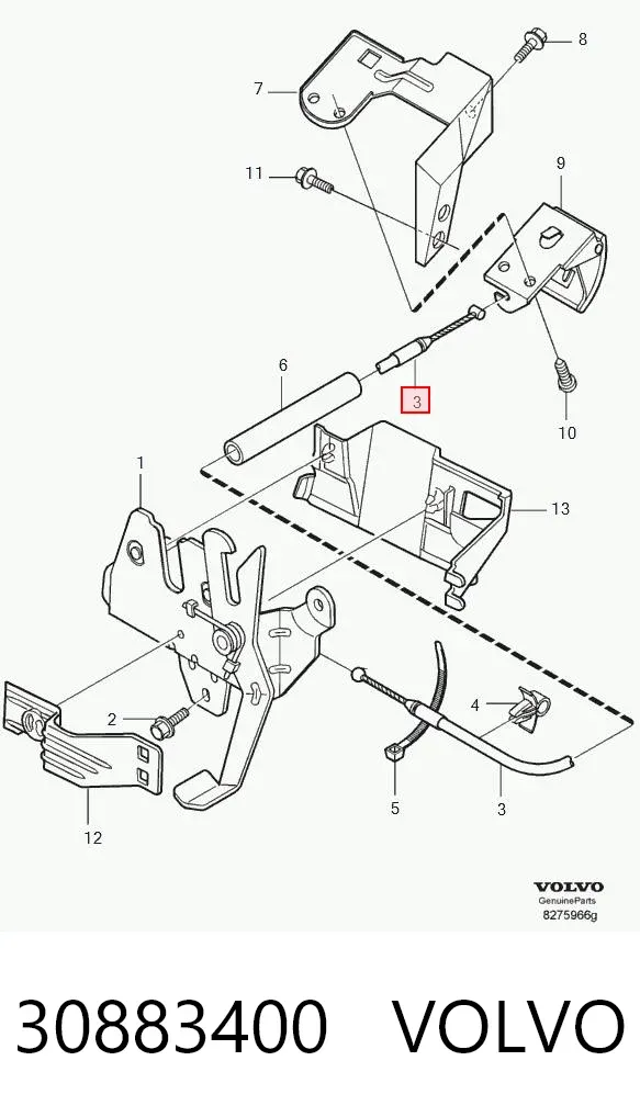 Трос капота 30883400 Volvo