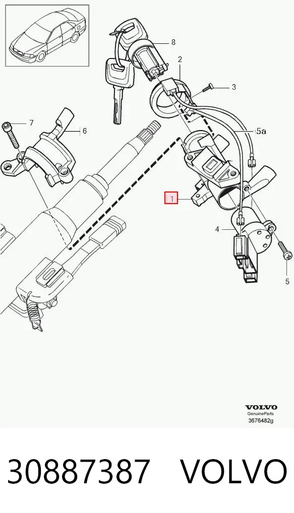 Замок зажигания 30887387 Volvo