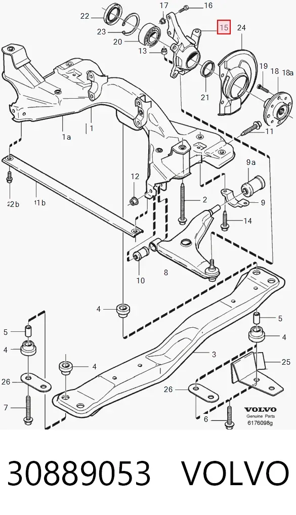 Цапфа передняя левая 30889053 Volvo