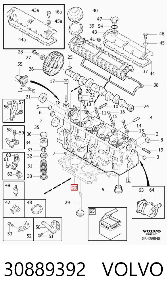 Прокладка ГБЦ 30889392 Volvo