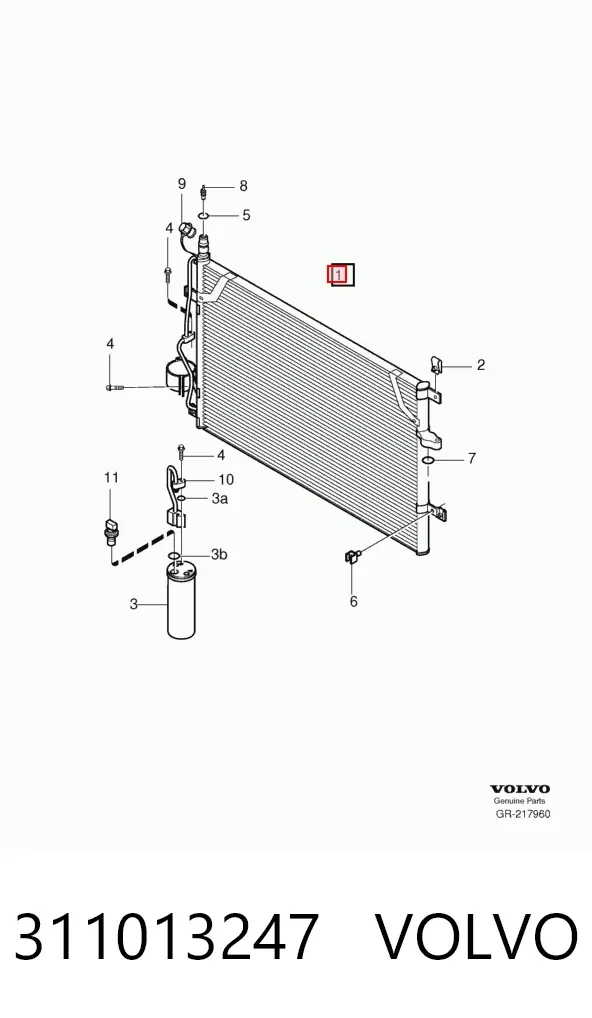 Радиатор кондиционера 311013247 Volvo
