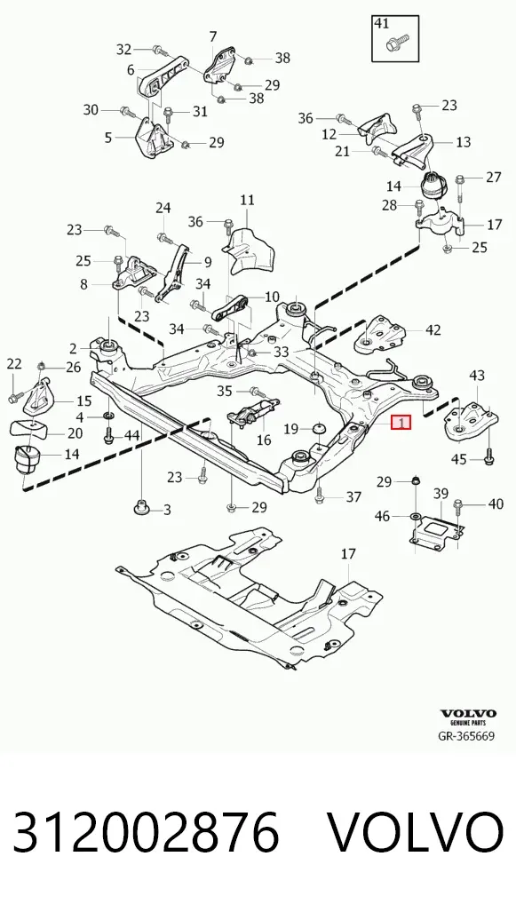 Подрамник передний 312002876 Volvo