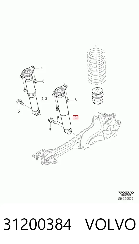 Амортизатор задний 31200384 Volvo