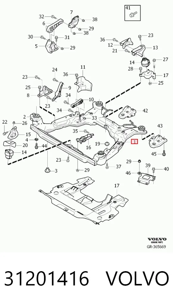 Подрамник передний 31201416 Volvo