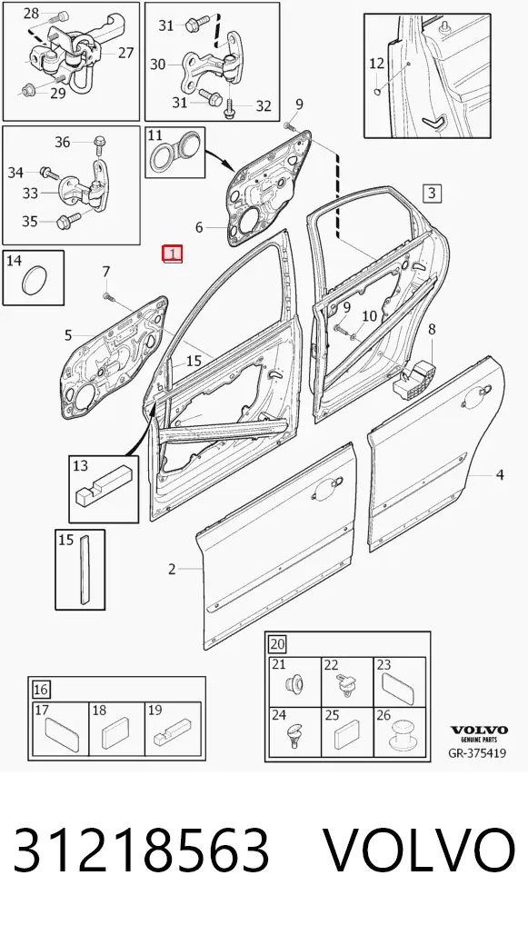 Дверь передняя правая 31218563 Volvo