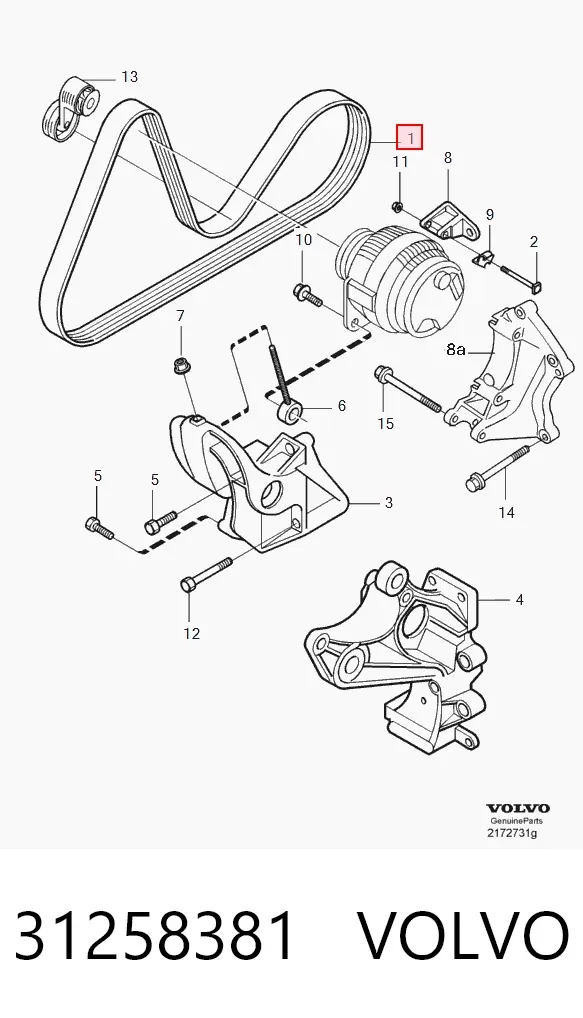Ремень генератора 31258381 Volvo