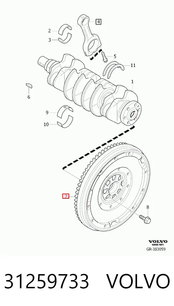 Маховик 31259733 Volvo