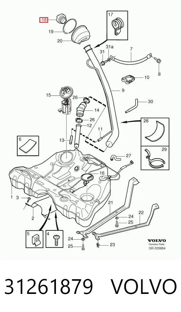 Крышка бензобака 31261879 Volvo