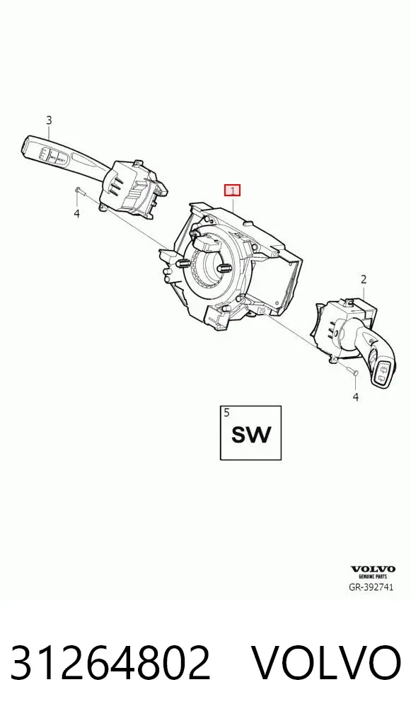 Шлейф руля 31264802 Volvo