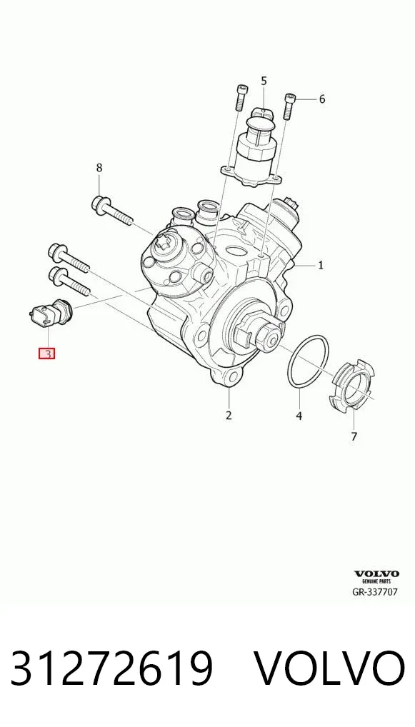 Датчик температуры топлива 31272619 Volvo