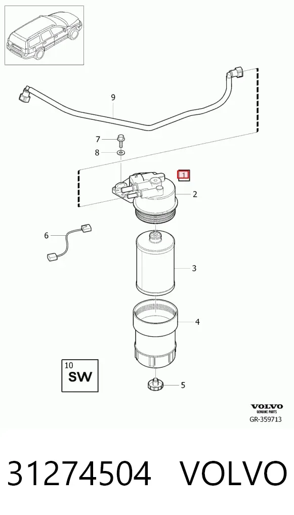 Топливный фильтр 31274504 Volvo
