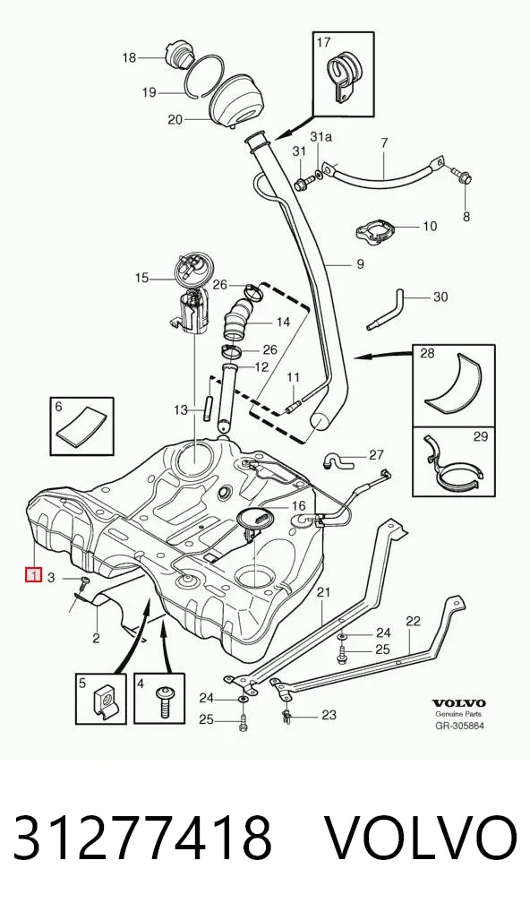 Бензобак 31277418 Volvo