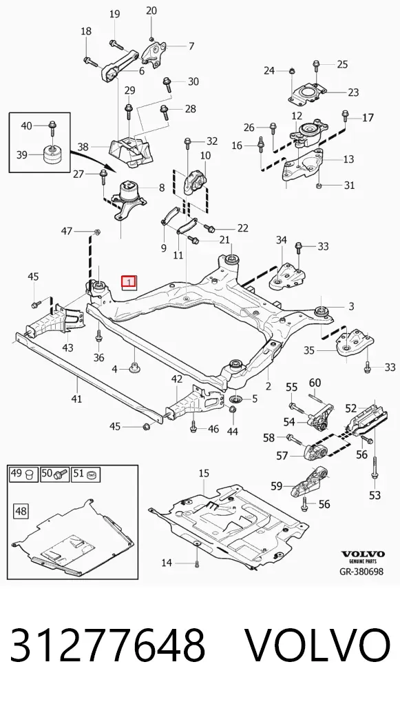 Подрамник передний 31277648 Volvo