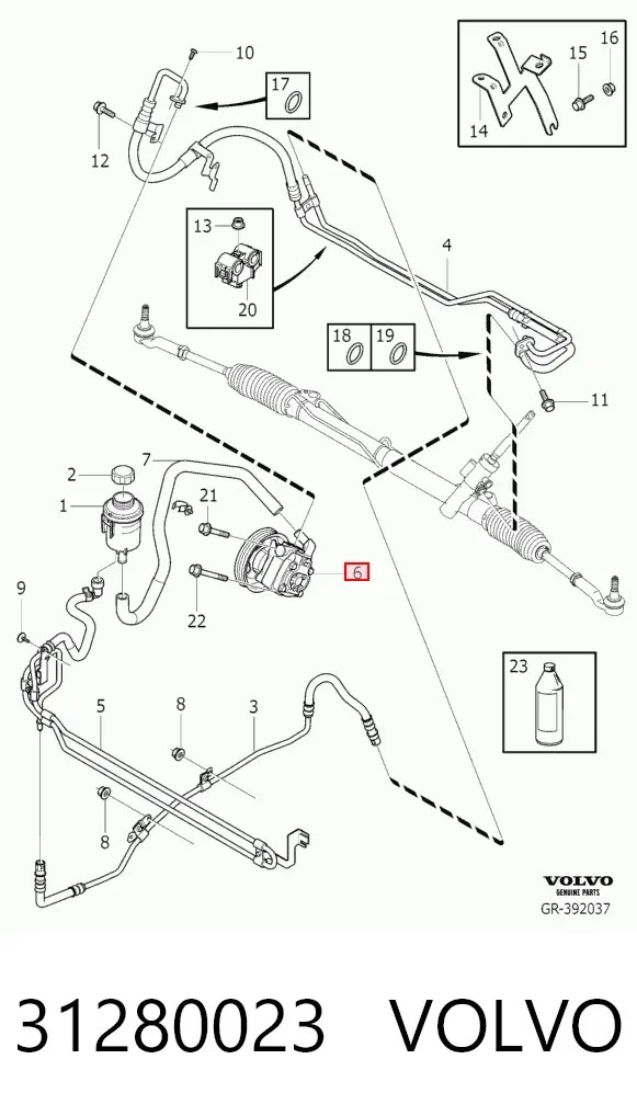 Насос ГУР 31280023 Volvo