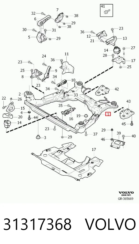 Подрамник передний 31317368 Volvo