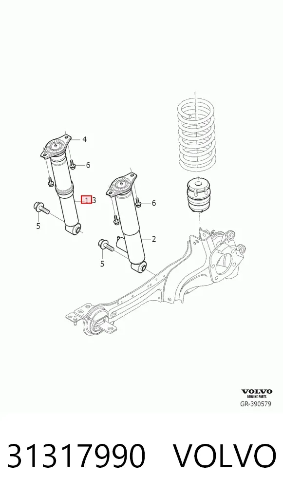 Амортизатор задний 31317990 Volvo