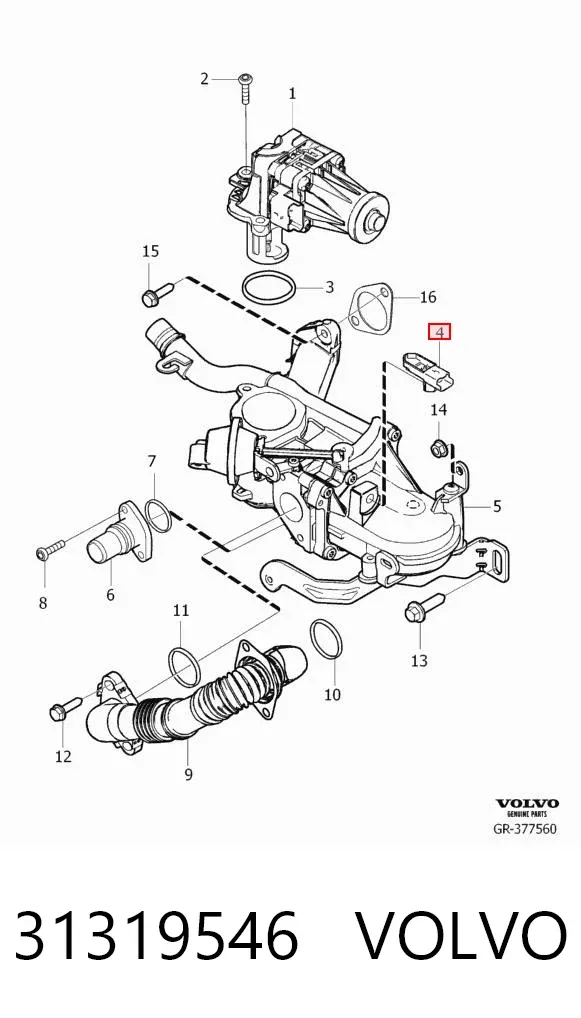 Датчик EGR 31319546 Volvo