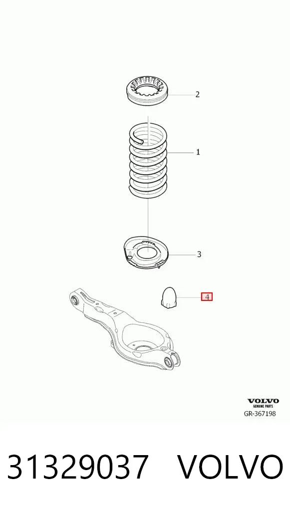 Отбойник амортизатора заднего 31329037 Volvo