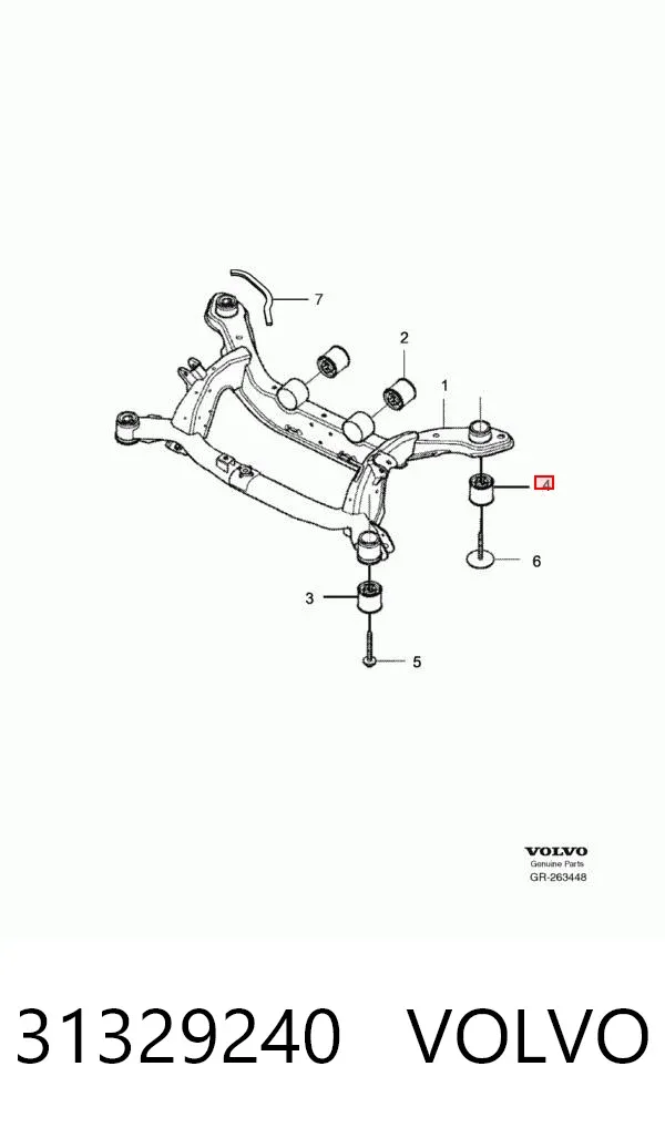 Сайлентблок задней балки 31329240 Volvo