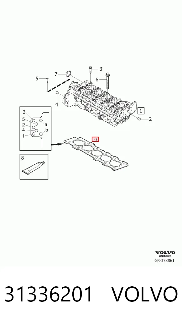 Прокладка ГБЦ 31336201 Volvo