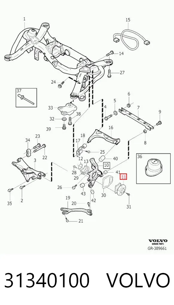 Задняя ступица 31340100 Volvo