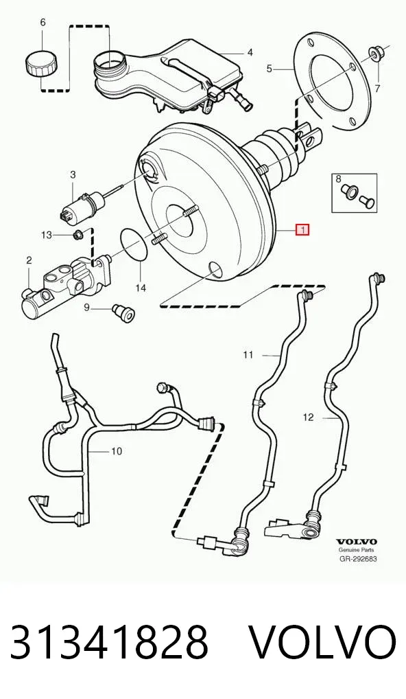 Усилитель тормозов 31341828 Volvo