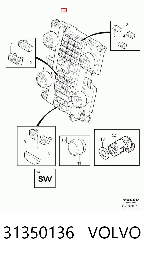 Блок управления кондиционером 31350136 Volvo