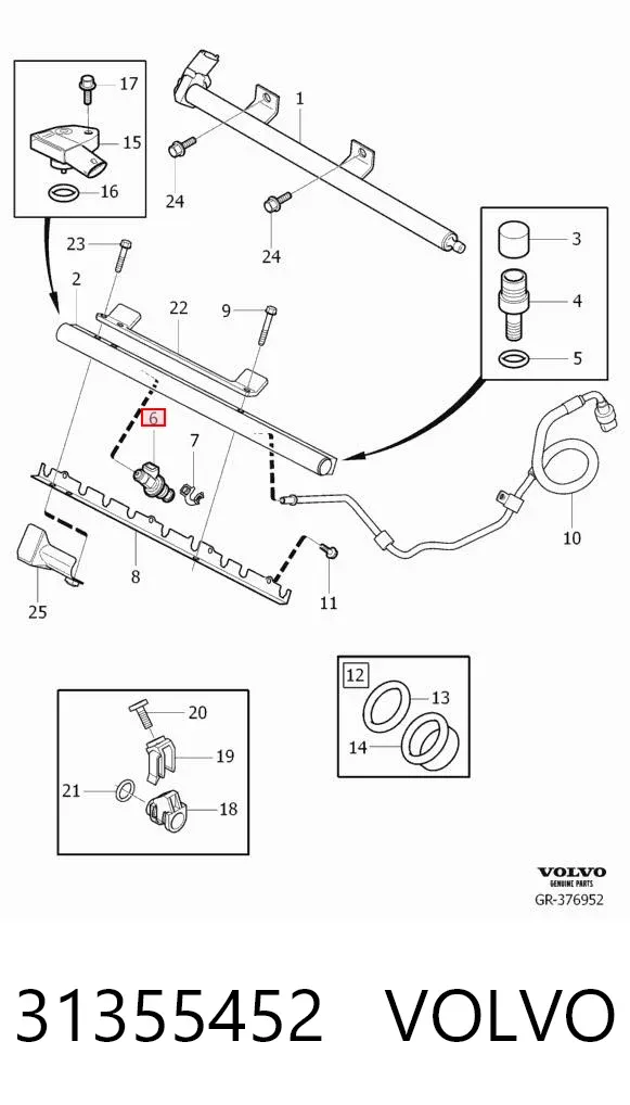 Топливные форсунки 31355452 Volvo