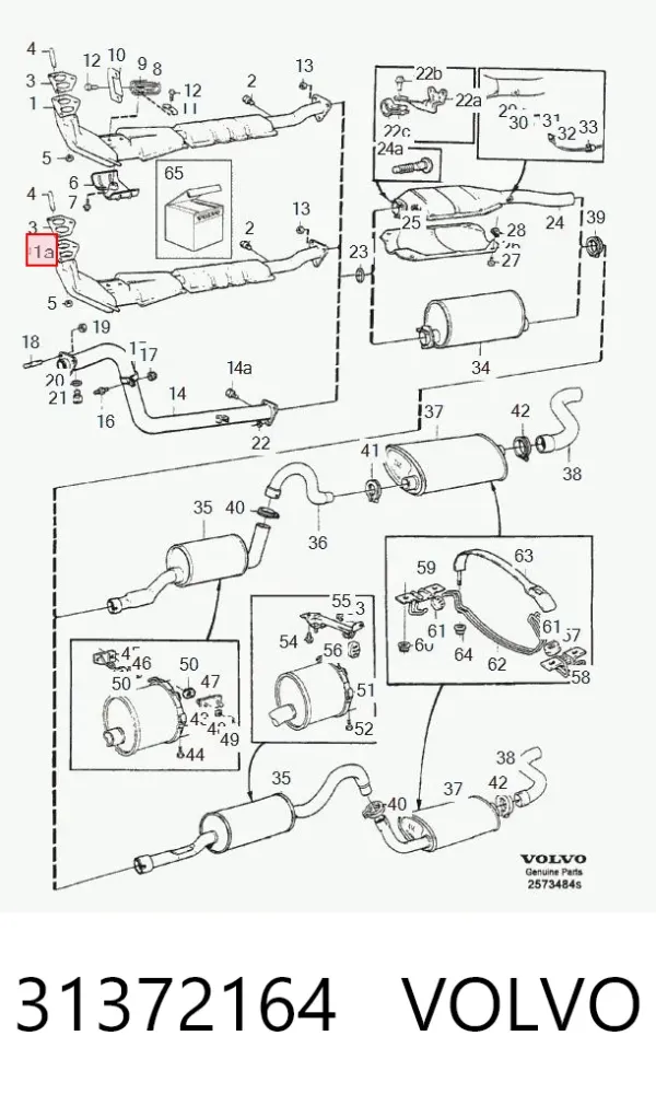 Приёмная труба 31372164 Volvo