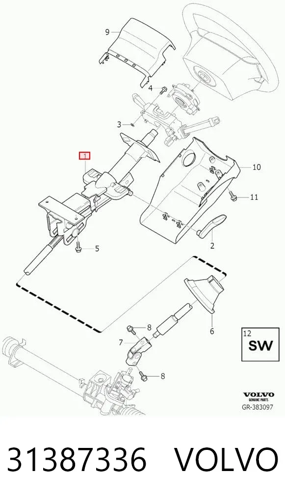 Рулевая колонка 31387336 Volvo