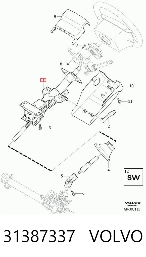 Рулевая колонка 31387337 Volvo