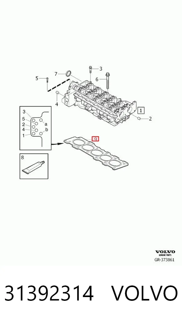 Прокладка ГБЦ 31392314 Volvo