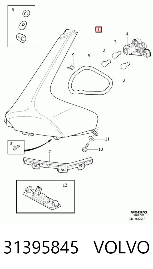 Задний фонарь 31395845 Volvo