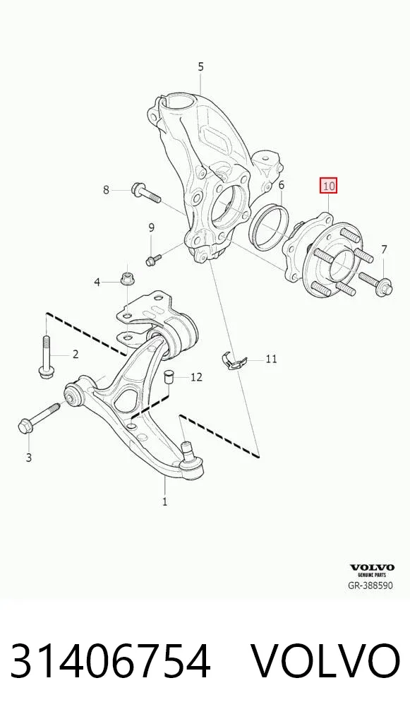 Передняя ступица 31406754 Volvo