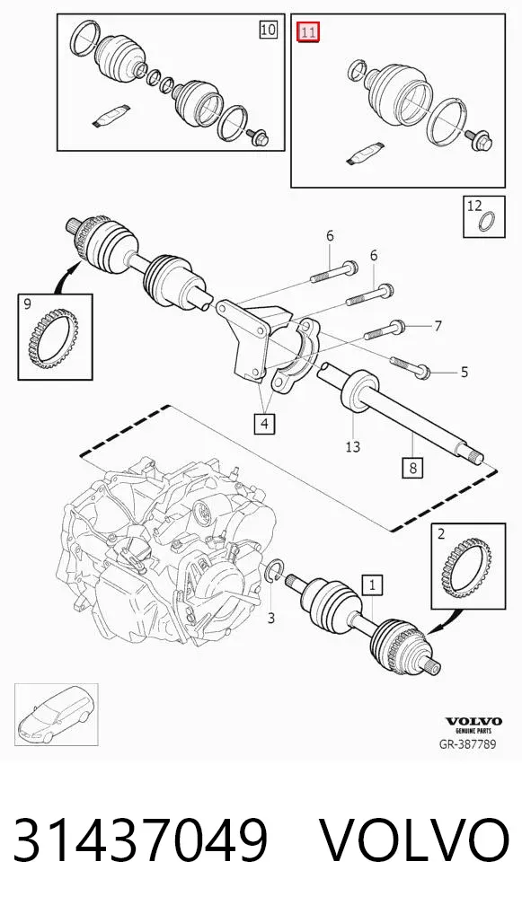Пыльник ШРУСа наружный 31437049 Volvo