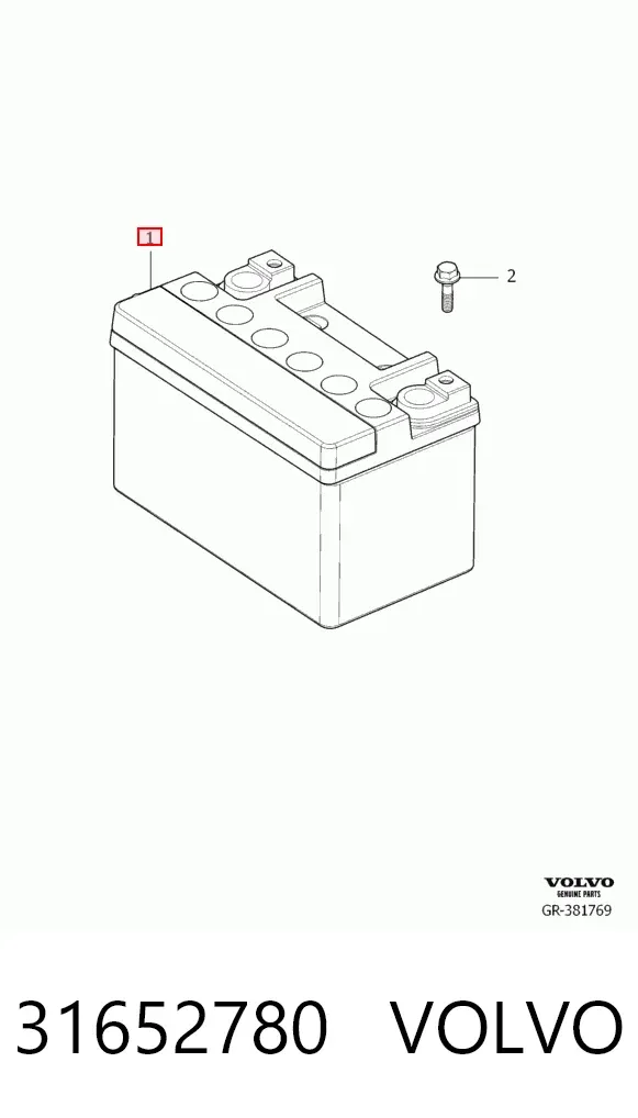 Аккумулятор 31652780 Volvo