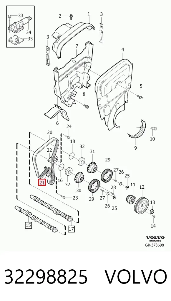 Ролик ГРМ 32298825 Volvo