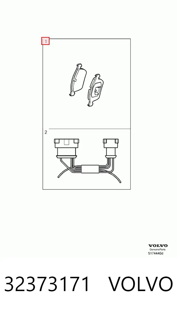 Передние тормозные колодки 32373171 Volvo