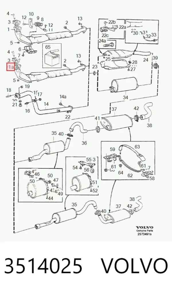 Приёмная труба 3514025 Volvo