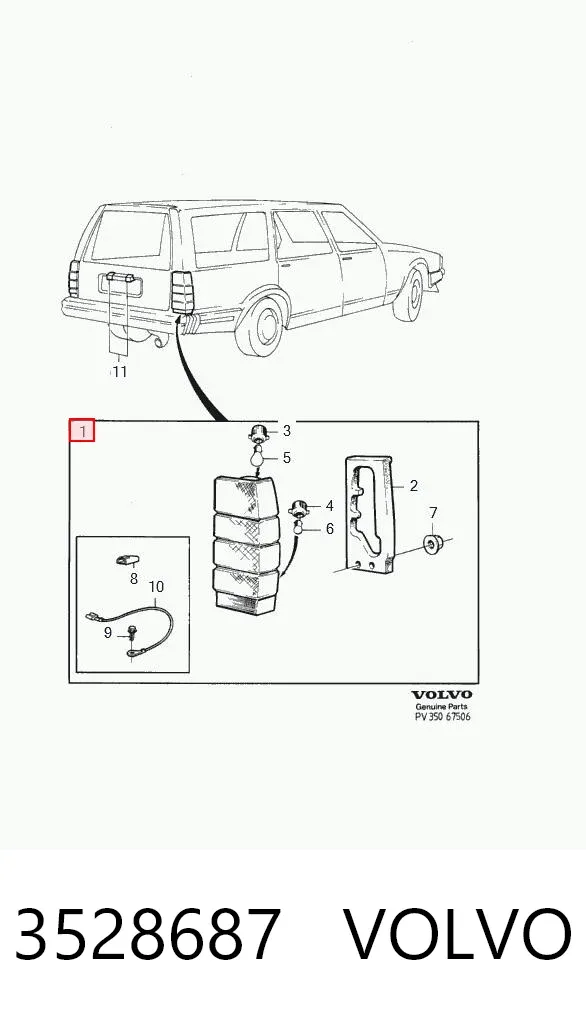 Задний фонарь 3528687 Volvo