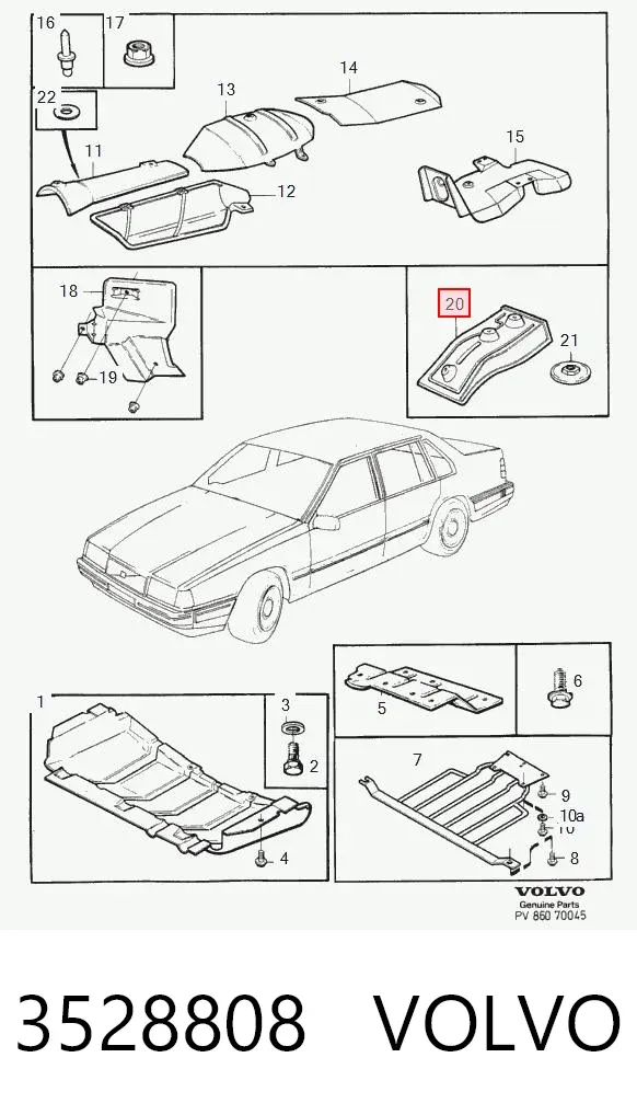Защита двигателя 3528808 Volvo