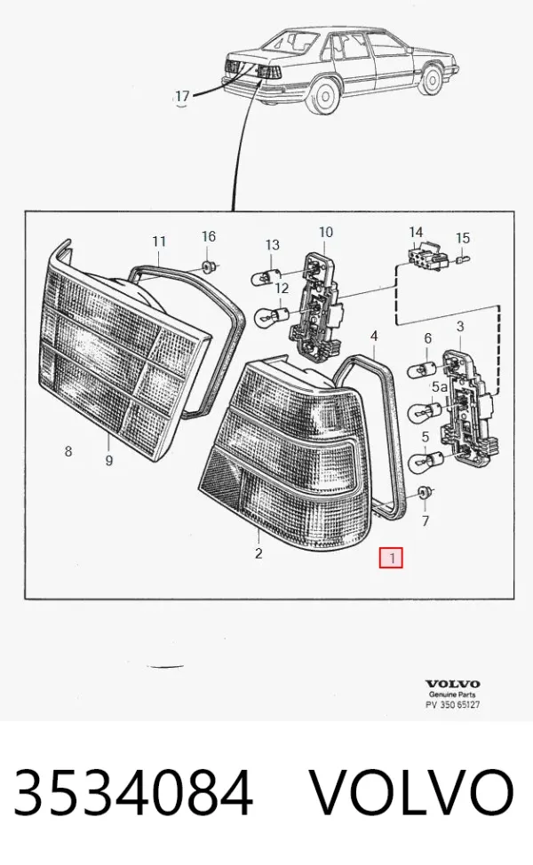Фонарь задний правый внешний 3534084 Volvo