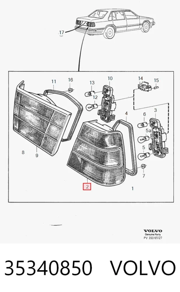Фонарь задний левый внешний 35340850 Volvo