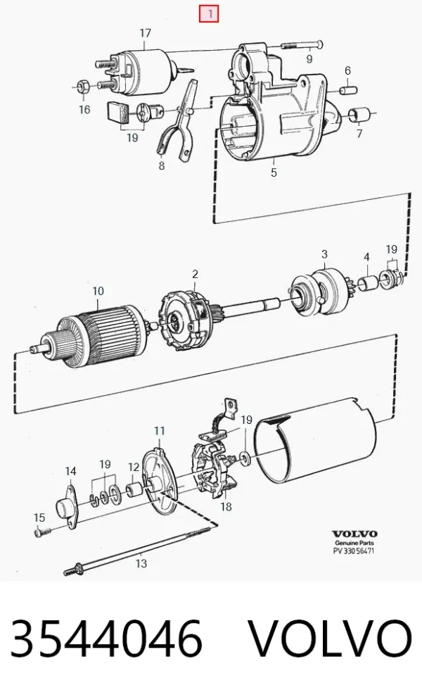 Стартер 3544046 Volvo
